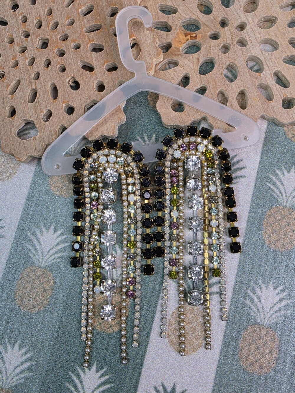 Feed Me Gems Crystal Fringe Statement Earrings